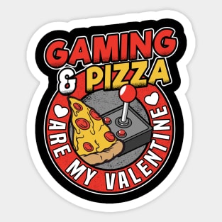 Funny Gaming & Pizza  Anti Valentine´s Day Gift Sticker